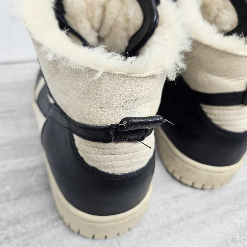 Nike Dunk High‎ Lux SP Sherpa Sneaker Shoes US 9 744301-002 Black Beige